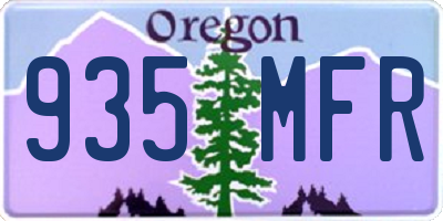 OR license plate 935MFR