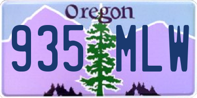 OR license plate 935MLW
