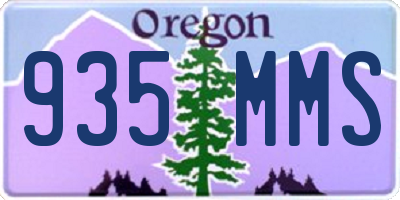 OR license plate 935MMS