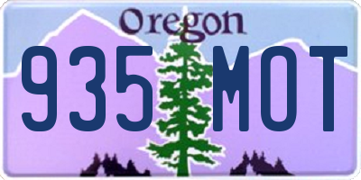 OR license plate 935MOT