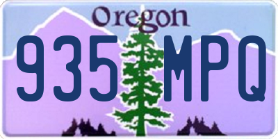 OR license plate 935MPQ