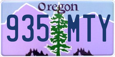 OR license plate 935MTY