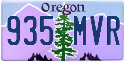 OR license plate 935MVR