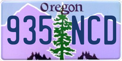 OR license plate 935NCD