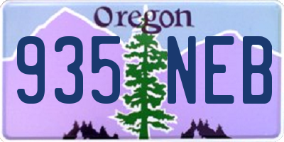 OR license plate 935NEB