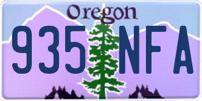 OR license plate 935NFA