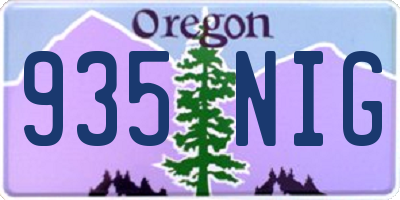 OR license plate 935NIG