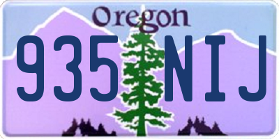 OR license plate 935NIJ