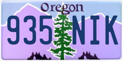 OR license plate 935NIK