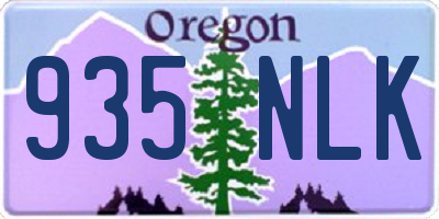 OR license plate 935NLK