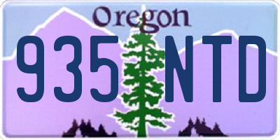 OR license plate 935NTD