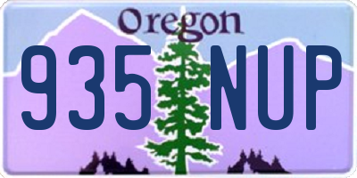 OR license plate 935NUP