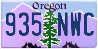 OR license plate 935NWC