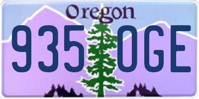OR license plate 935OGE