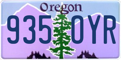 OR license plate 935OYR