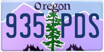 OR license plate 935PDS