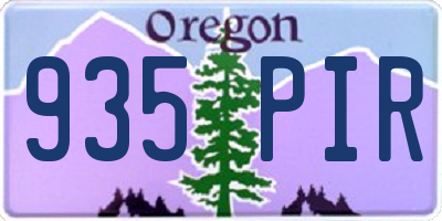 OR license plate 935PIR