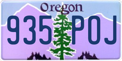OR license plate 935POJ