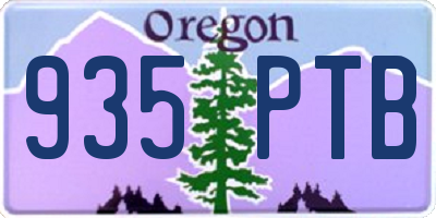 OR license plate 935PTB