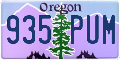 OR license plate 935PUM
