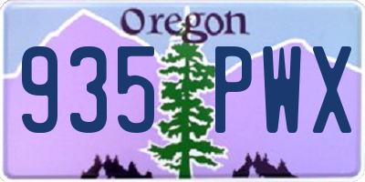 OR license plate 935PWX