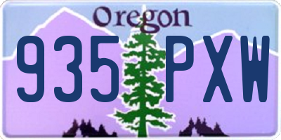 OR license plate 935PXW