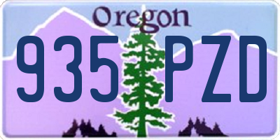 OR license plate 935PZD