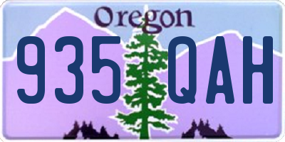 OR license plate 935QAH