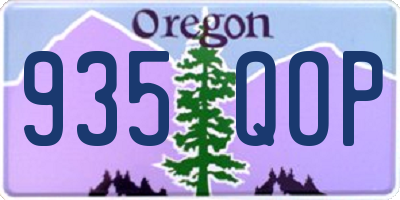 OR license plate 935QOP
