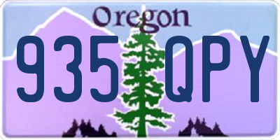 OR license plate 935QPY