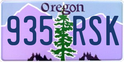 OR license plate 935RSK