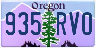 OR license plate 935RVO