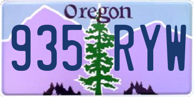 OR license plate 935RYW