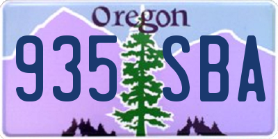 OR license plate 935SBA