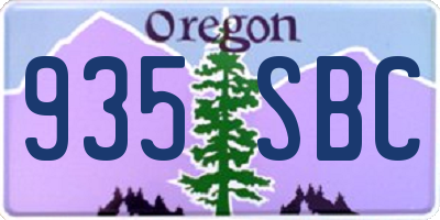 OR license plate 935SBC