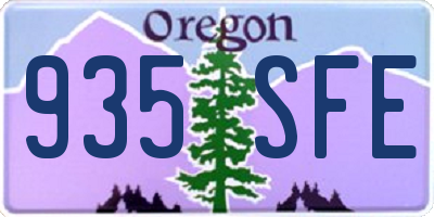 OR license plate 935SFE