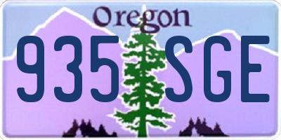 OR license plate 935SGE