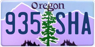 OR license plate 935SHA