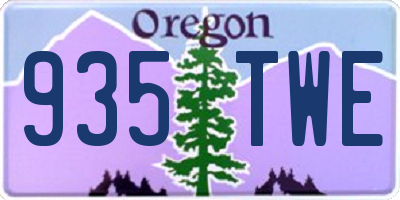 OR license plate 935TWE