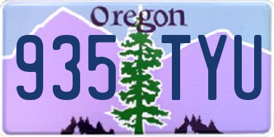 OR license plate 935TYU