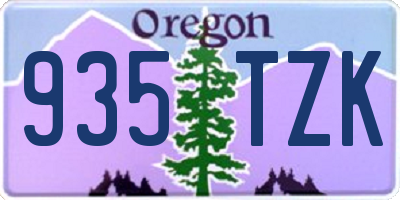 OR license plate 935TZK