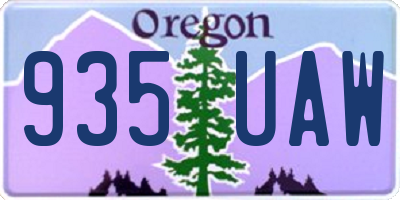 OR license plate 935UAW