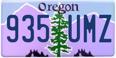 OR license plate 935UMZ