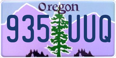 OR license plate 935UUQ