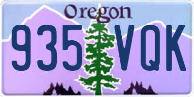 OR license plate 935VQK
