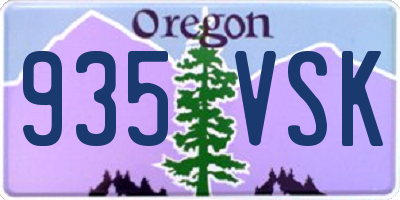OR license plate 935VSK