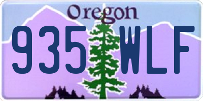 OR license plate 935WLF
