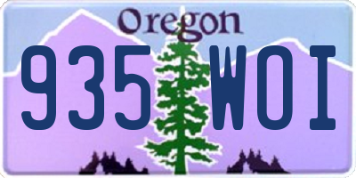OR license plate 935WOI