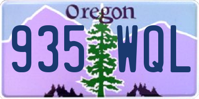 OR license plate 935WQL