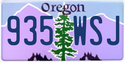 OR license plate 935WSJ